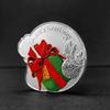 Christmas Snowman Colored Coin Elizabeth Commemorative Medal Silver Coin Christmas Eve Small Gift Tooth Fairy Colored Silver Coin