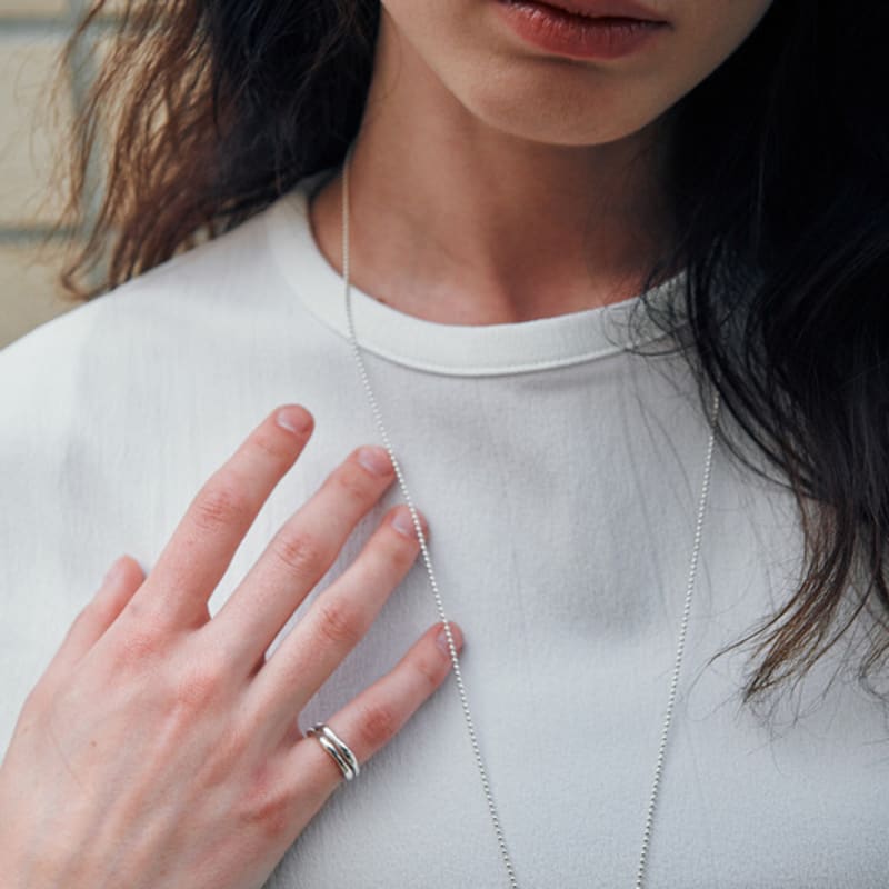 green [925 silver] Five.silver.220 / baby brin ring