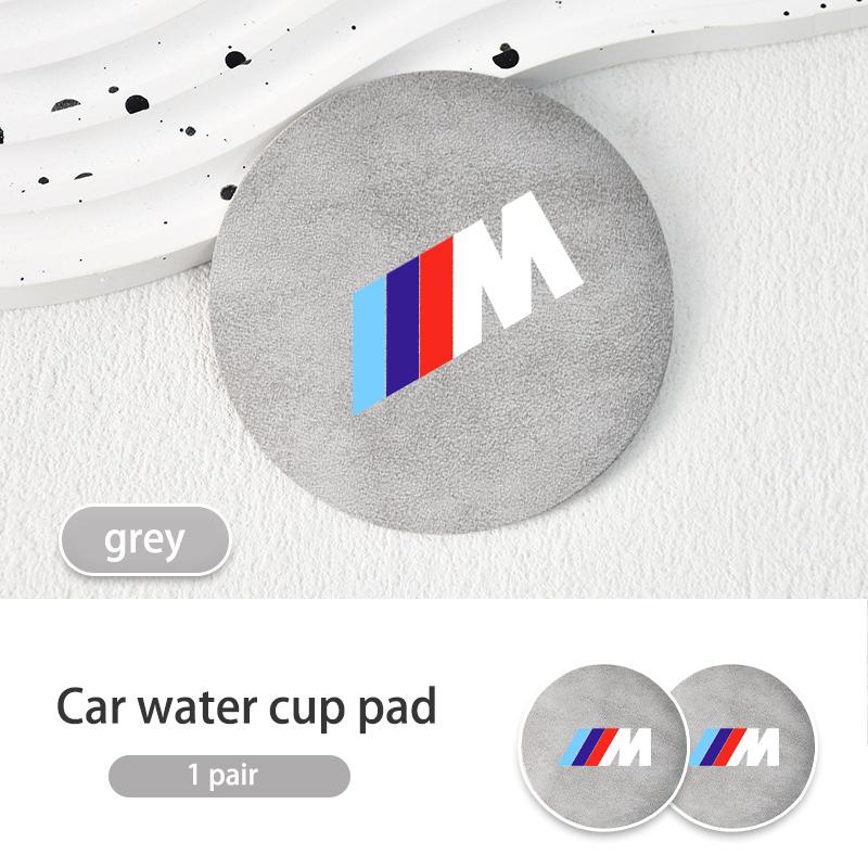 2Pcs Car Water Cup Pads suede Anti-Slip Mats Auto Interior Accessories For BMW E93 F10 F20 F30 F40 F15 F25 F26 F31 F49 F86 M3 M5
