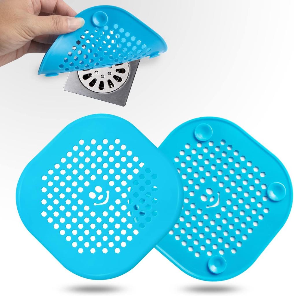 2 Pack Drain Hair Catcher Silicone Bathroom Accessories Shower Drain Protector Sink Drain Strainer Hair Stopper Drain Strainers
