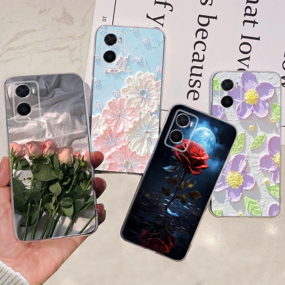 Pour Oppo A36 A76 A96 4G Coque Arrière Dessin Animé Style Cool Animaux Girly Souple TPU Silicone Pare-chocs Oppo A76 A 76 CPH2375 Coque Transparente