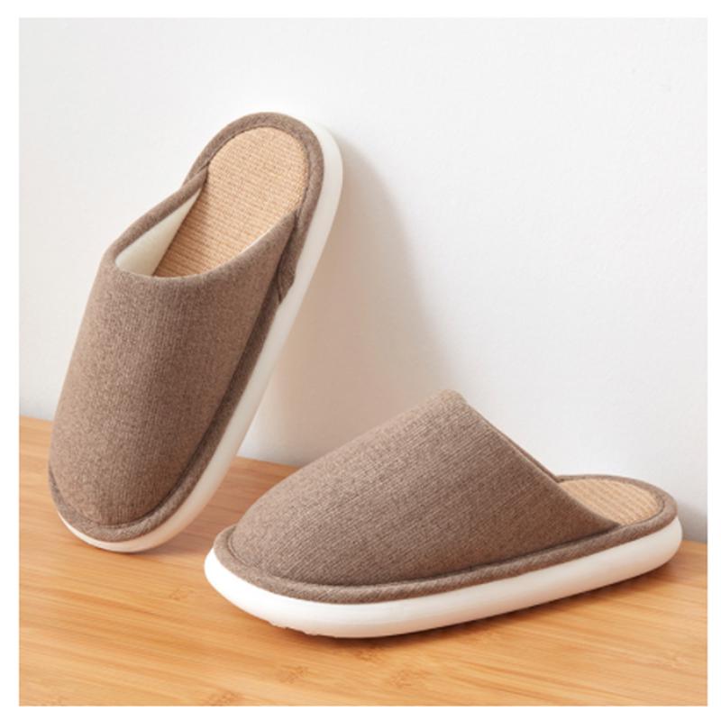 Japanese Linen Home Slippers - Silent, Non-Slip, Cotton Linen, Sweat-Absorbent, Breathable Indoor Shoes for All Seasons.