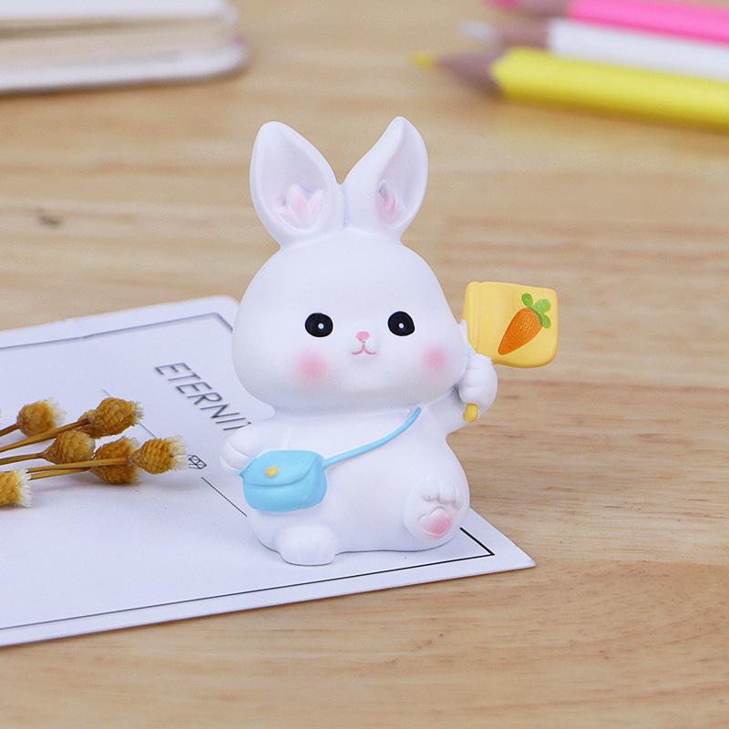 Cute Rabbit Ornament for Car, Desk, or Home Decor