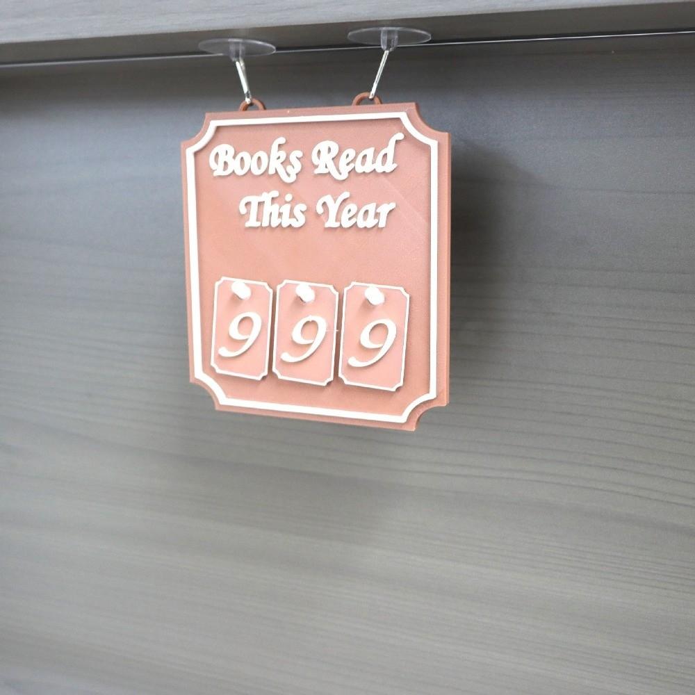 3D Printing Hanging Bookshelf Counter Bookish Decor Yearly Reading Track This Year Book Tracker with Hook