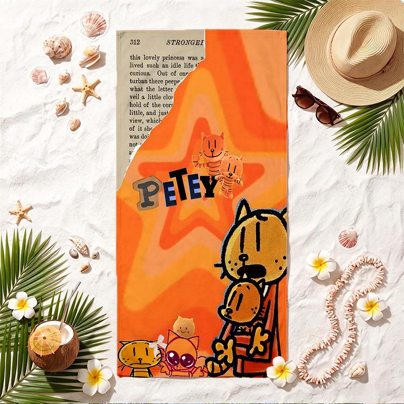dog man Soft Beach Towel Stylish Beach Pool Towel for Summer Seaside Vacation Travel