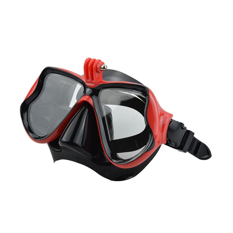 Silicone wide-view diving goggles, high-definition professional training snorkeling swimming diving mask, unisex красный