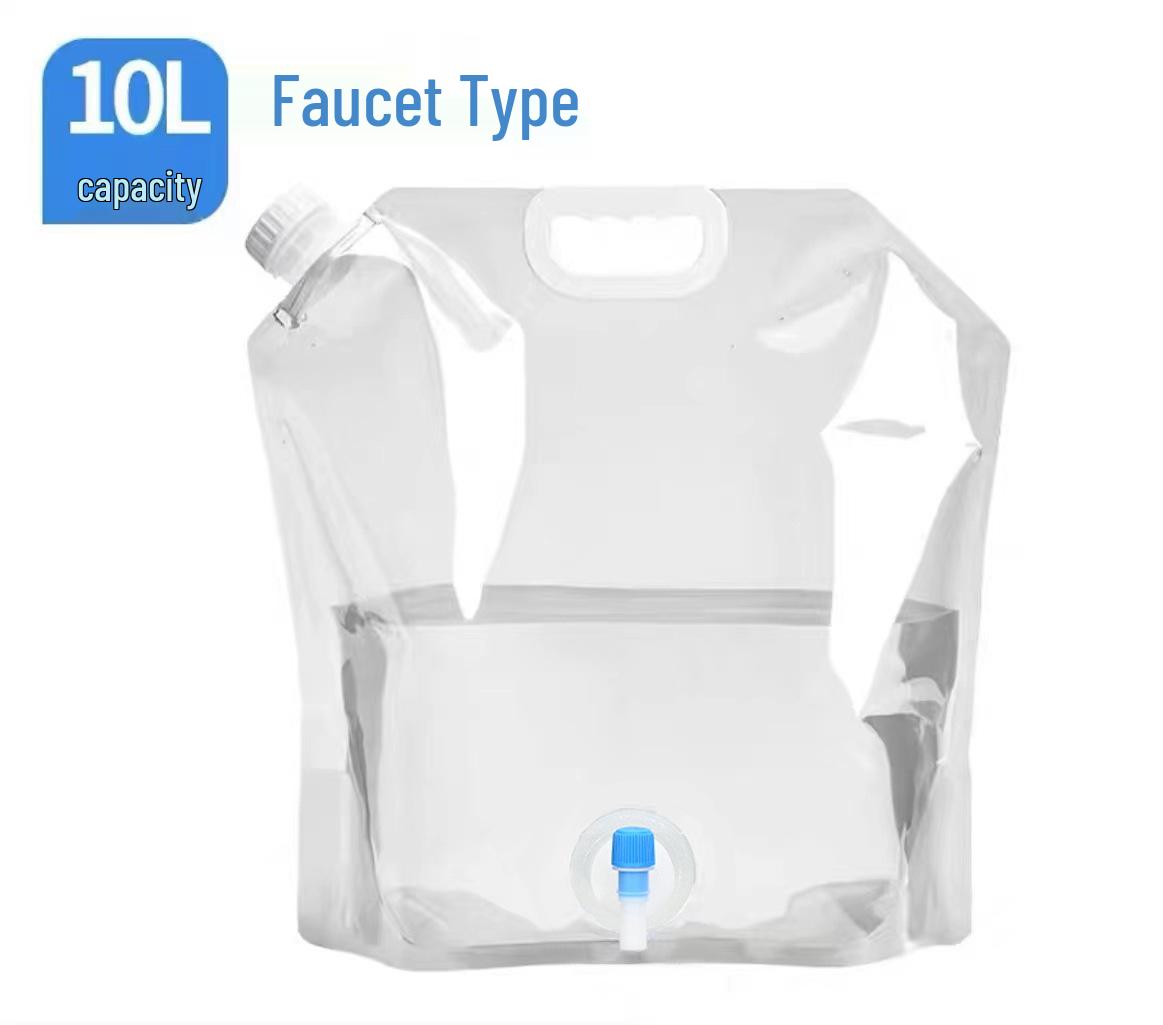 

Durable Foldable Water Bag with Faucet, Large Capacity for Cycling, Travel, and Camping 5L No Faucet