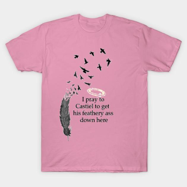 T Shirt Women I Pray To Castiel Harajuku Print Kawaii Tshirt Summer Short Sleeve Female T-Shirt Top Tee