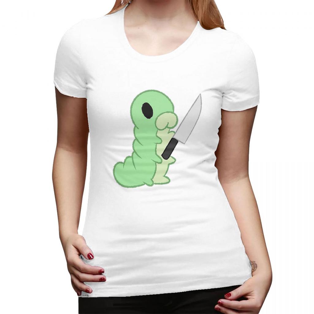 Hollow Knight Grub With A Knife TShirt for Women Round Neck Streetwear T Shirts Womens Short Sleeve Summer Clothes Tops