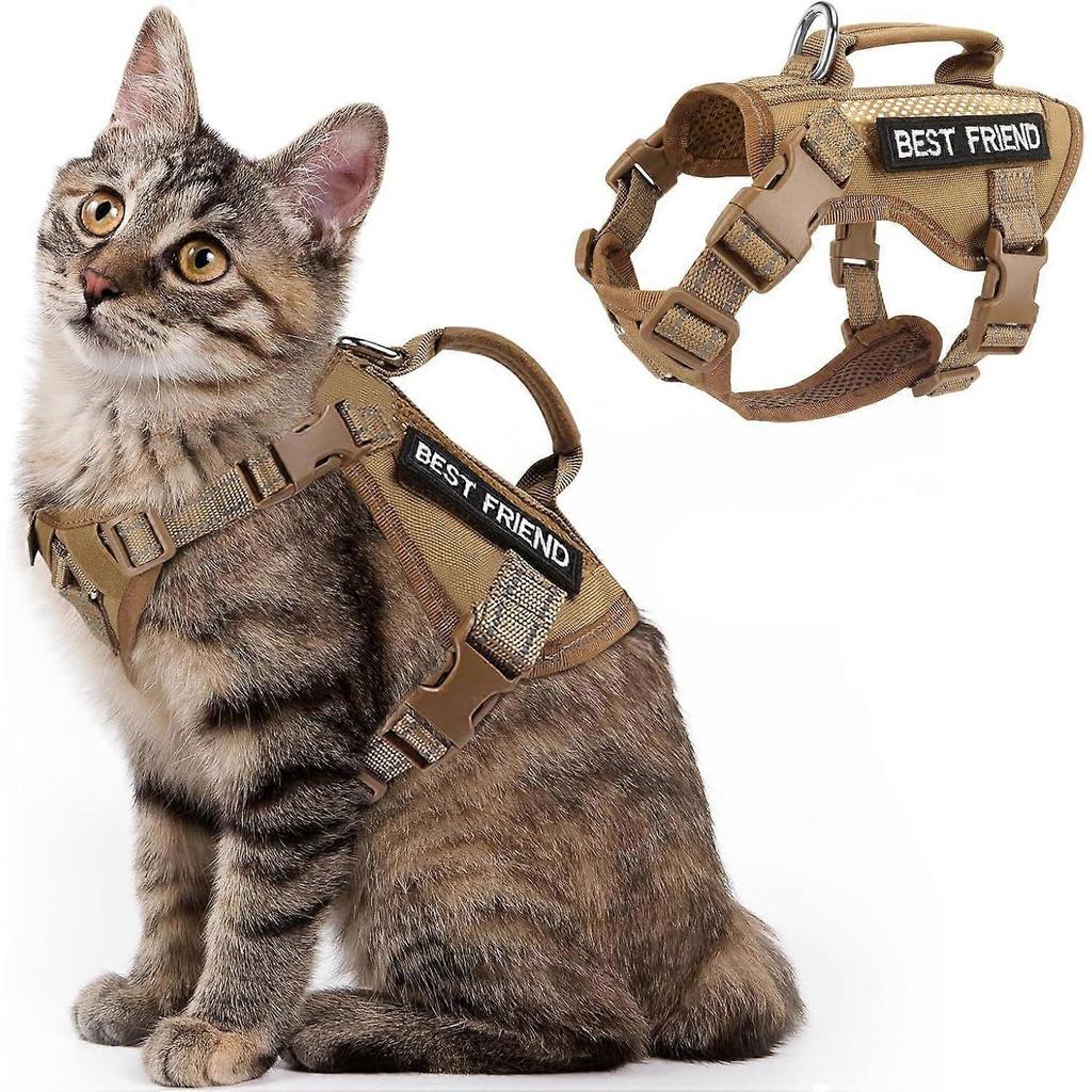 Large Tactical Cat Harness with Handle, Air Mesh Adult Cat Walking Vest Harness XL