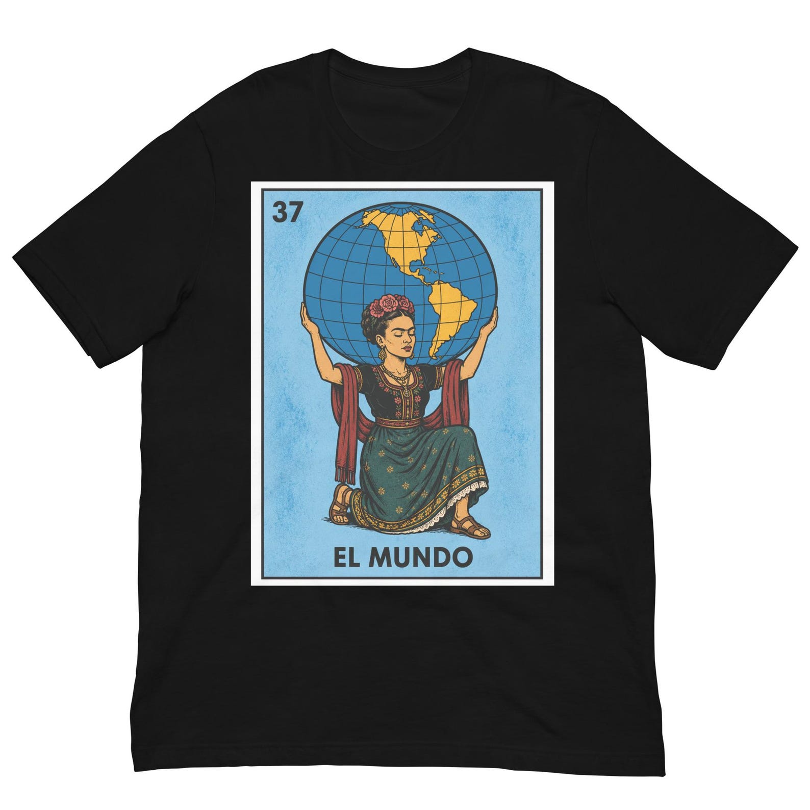 El Mundo Frida Shirt, Mexican Artist T-Shirt, Floral Graphic Tee, Retro Loteria Shirt, Mexican Culture Tee, Vintage Art Shirt 4XL