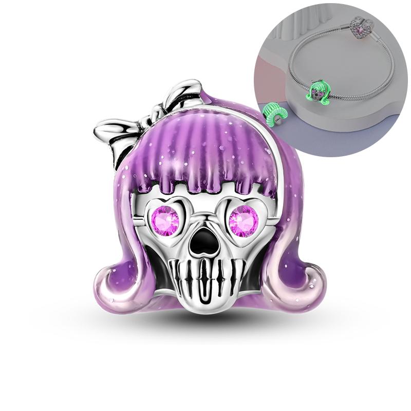 Halloween Seriescopper Beads Pendants Glowing Luminous Fit Bracelet Diy For Woman Original Charms Fashion Jewelrynew