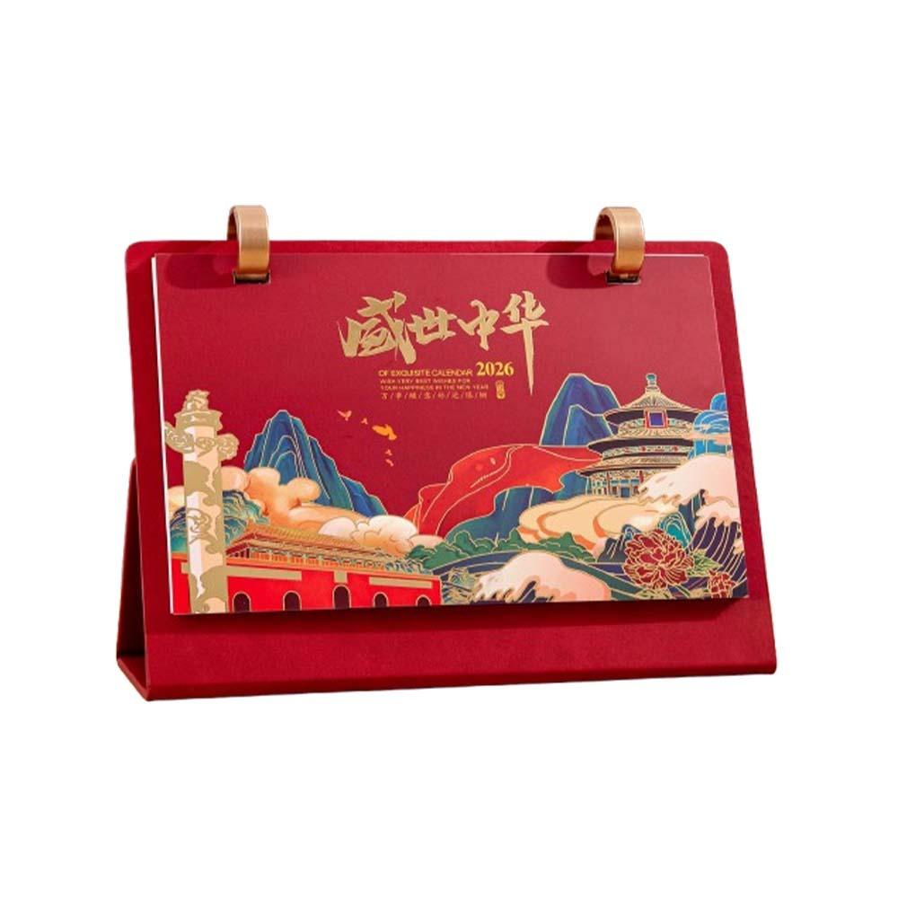 Flip Design Horse Year Desk Calendar Standing Coil Calendar 2026 Desktop Calendar  Desktop Display