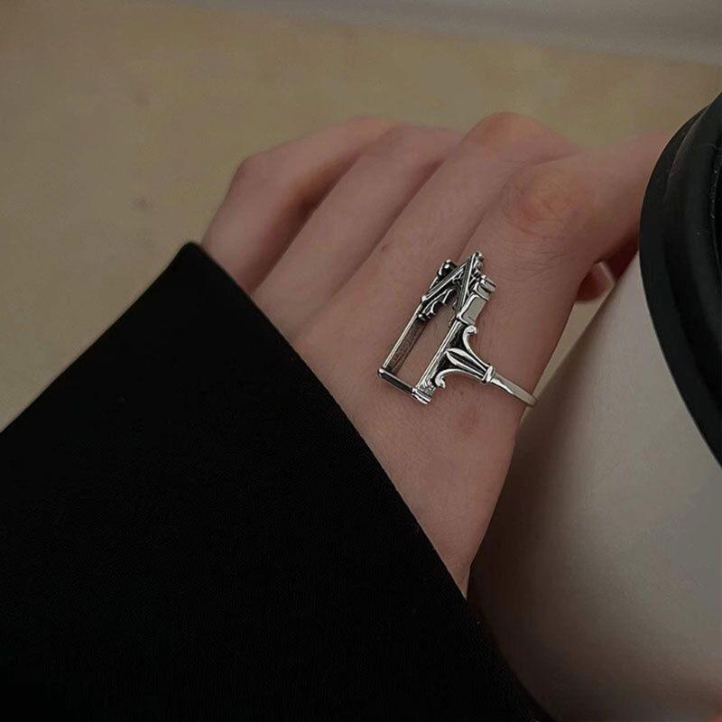 Beautiful Gothic Castle Shape Rings Electroplating Copper Retro Novel Rings