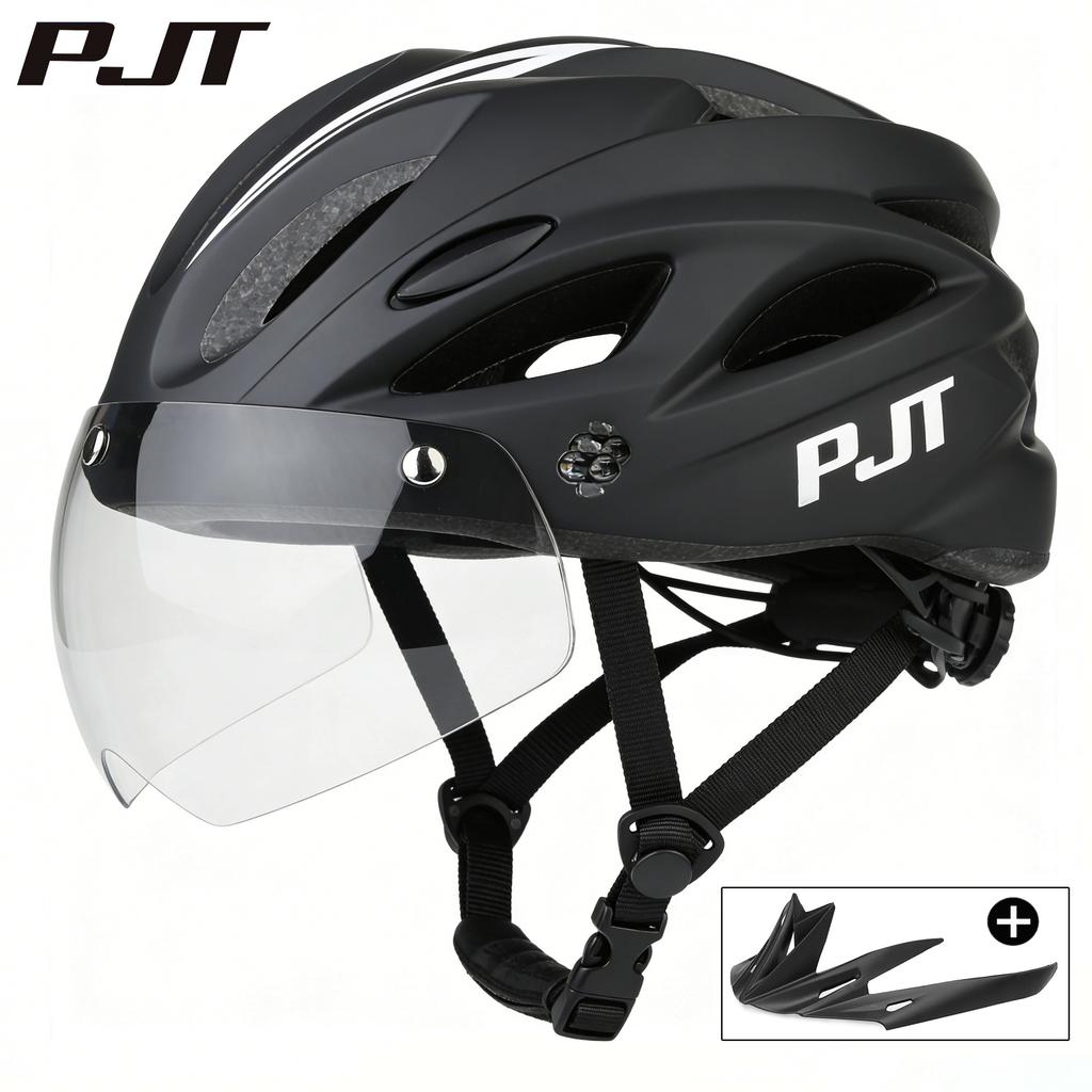 Kask rowerowy 4 w 1 z okularami przeciwsłonecznymi / Daszkiem Bezpieczeństwa Kaski Wielotrybowe noszenie Kask rowerowy Kask rowerowy MTB Dla kobiet Mężczyzn