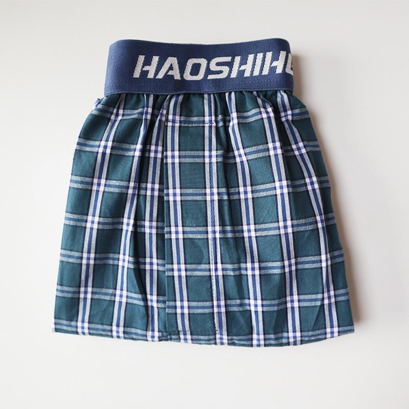 Cuecas Boxers de Algodão Xadrez Masculinas de Corte Solto Calças de Pijama