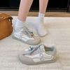 Wang Yibo Yang Mi thick-soled women's retro ugly cute lace-up casual sneakers little white shoes