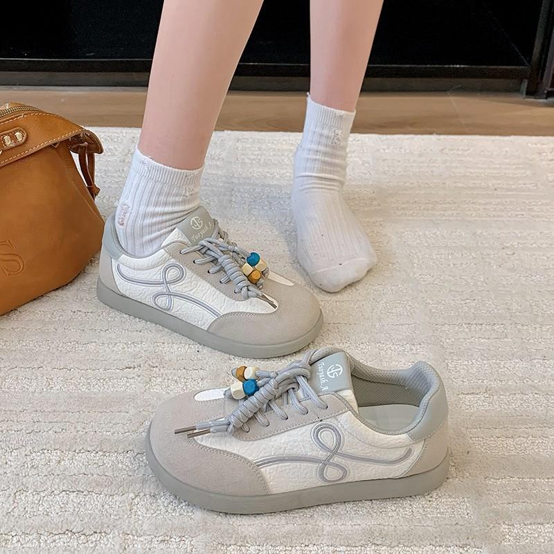 Wang Yibo Yang Mi thick-soled women's retro ugly cute lace-up casual sneakers little white shoes