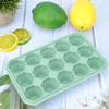15Grids DIY Silicone Ice Tray Freeze Pudding Mold Chocolate Mould Baking with Lid Green