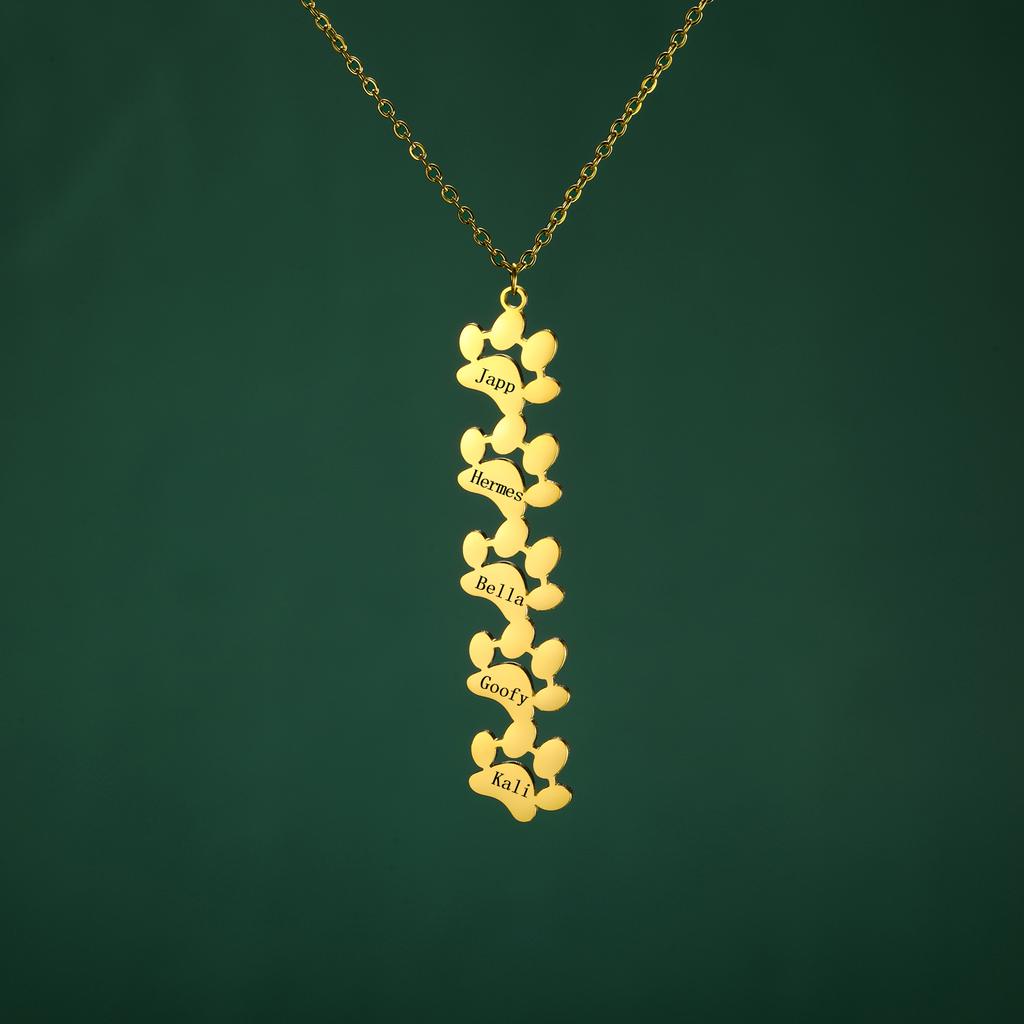 Lemegeton Cane Gatto Zampa Collana Personalizzata Acciaio Inossidabile Gioielli Personalizzati Memoriale Animale Domestico Catena al Collo Bambino Donna Accessori