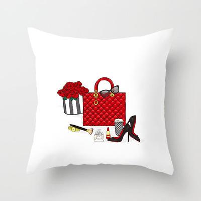 Valentine'S Day Series Patterns Throw Pillow Cover With Short Plush Print For Living Room Sofa Decoration Cushion Cover