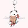 Cute Bubu Dudu Love Keychains Couple Bear Panda Acrylic Keyring for Accessories Bag Pendant Key Chain Jewelry Fans Lovers Gifts