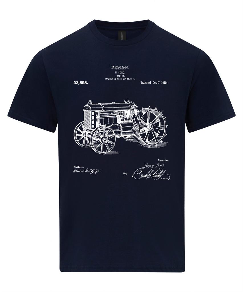Tractor T-Shirt Patent Invention Blueprint Farmer T-Shirt