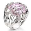 New  Ring Inlaid Pink Crystal Zircon Exaggerated Ring For Woman Wedding Jewelry Gift