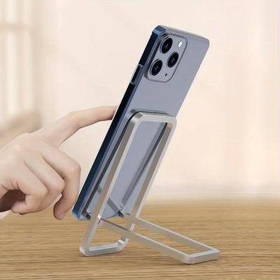 1Pc Aluminum Alloy Mobile Phone Holder, Ultra-thin and Lightweight Portable Foldable Desktop Bedside Table Holder