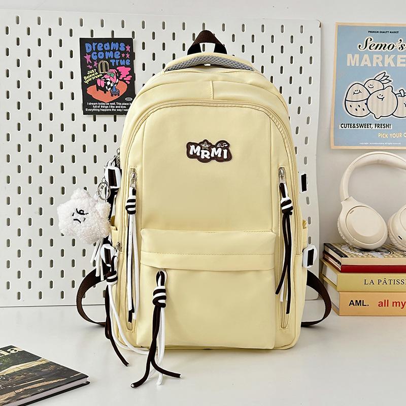 School bag for junior high school students, large capacity, versatile and sweet school bag, niche ins wind, light, simple and casual, high-value