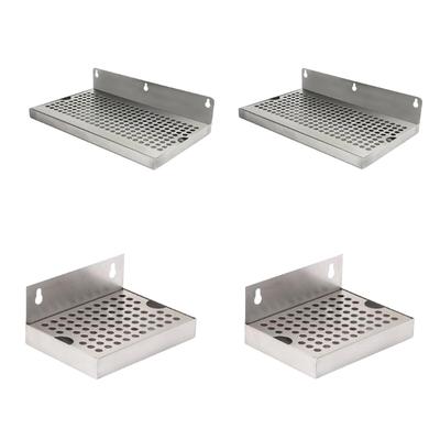 Durable 304 Nonrust Steel Wall Mounted Rectangular Bar Drip Tray Feature Quick Draining Technology for Wet Environment