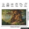 2D Whimsical Tree Library Tapestry, Aesthetic Enchanted Forest Wall Hanging