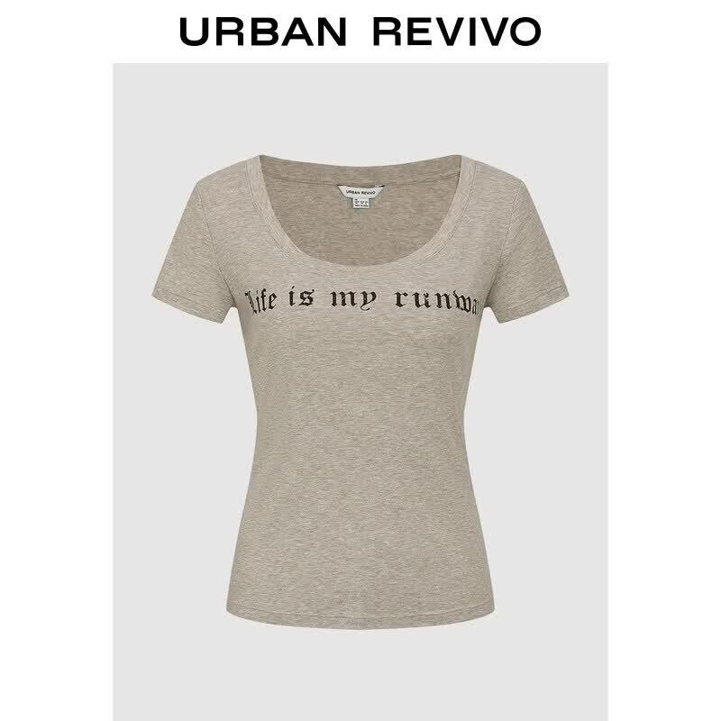 UR2026 Women s U-Neck Slim Fit Print T-Shirt M
