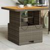 VidaXL Garden Table, Coffee Table, Dining Table, Patio Courtyard Balcony Terrace Furniture, Grey Wicker and 368270