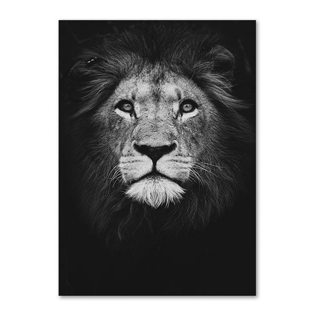 

Черный Белый Лев Плакат Животное Холст Картина Печать Фреска Настенные Картины Для Гостиной Спальни Украшения Дома Без Рамки 21*30cm No Frame