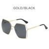 Gradient Oversized Square Sunglasses Women Luxury Hollow Lens Vintage Alloy Sun Glasses Female Green Shades UV400