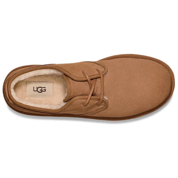 UGG Two-Layer Cowhide Warm Durable Fashionable Comfortable Ankle Outdoor Boots Men boots Brown 1166760-CHE