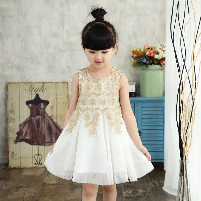 Vest Gauze Dress for Spring and Summer Girls' Vest Dress for Children's Clothing Spliced Dress for Children's Clothing Long Dress