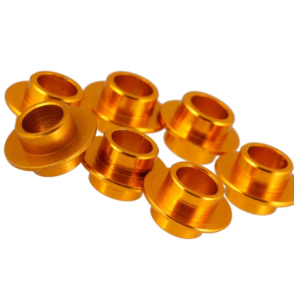 Gold Aluminum Skate Bushings Eight Piece Inline Bearing Spacers Durable Skate Parts for Fitness Skating