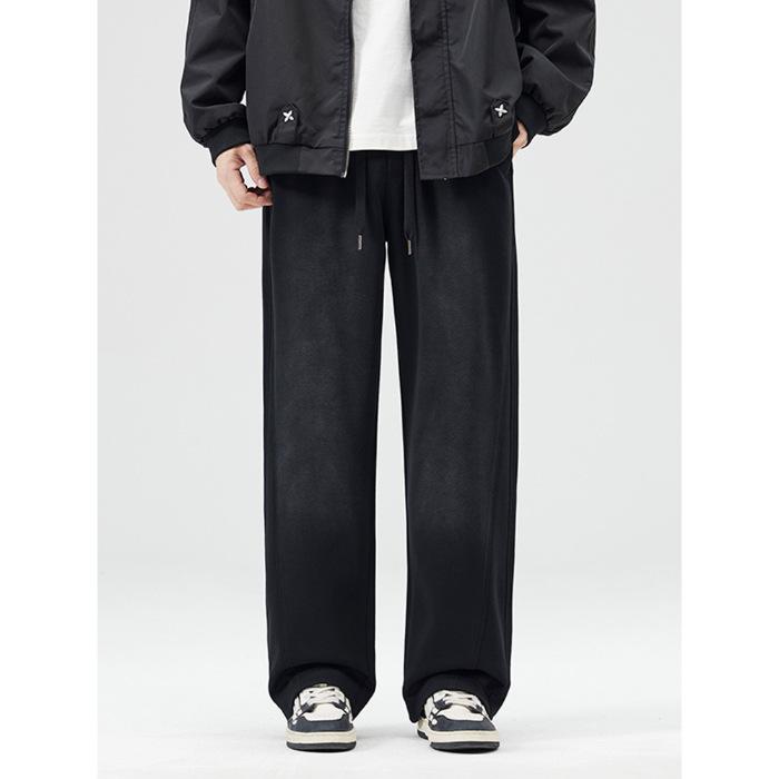 Pánské fleecem podšité tepláky s rovnými nohavicemi - Podzim/Zima 2024 Těžká váha pro volný čas