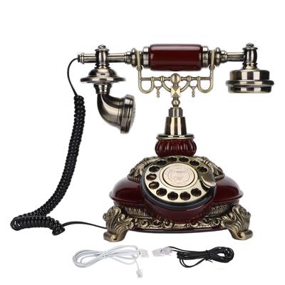 Kráľovský vintage telefón Starožitný stolový telefón s otočným číselníkom a slúchadlom Káblový telefón pre domácnosť, kanceláriu, kaviareň, bar