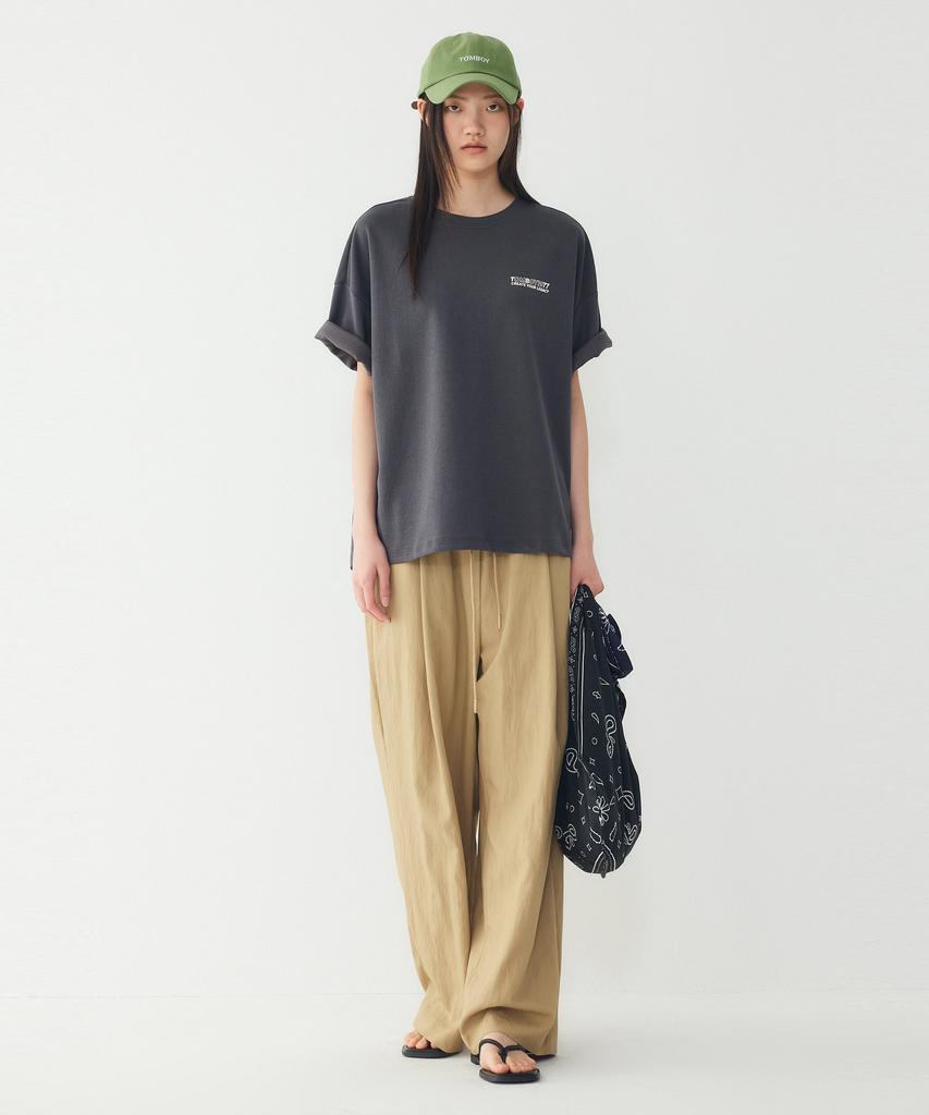 STUDIO TOMBOY Unique Lettering Short Sleeve T-Shirt_Dark Gray 9176222994