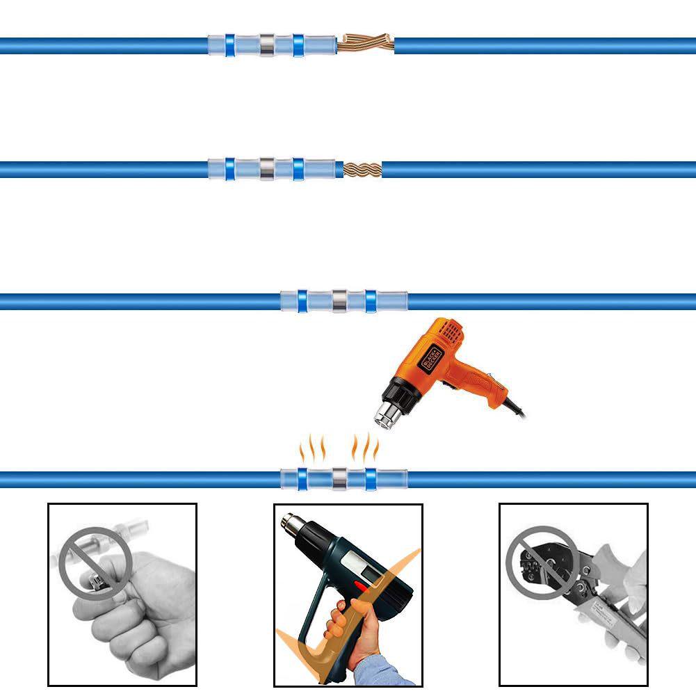 Automotive Electronics Waterproof Connector Kit - 350PCS Heat Shrink Solder Terminals