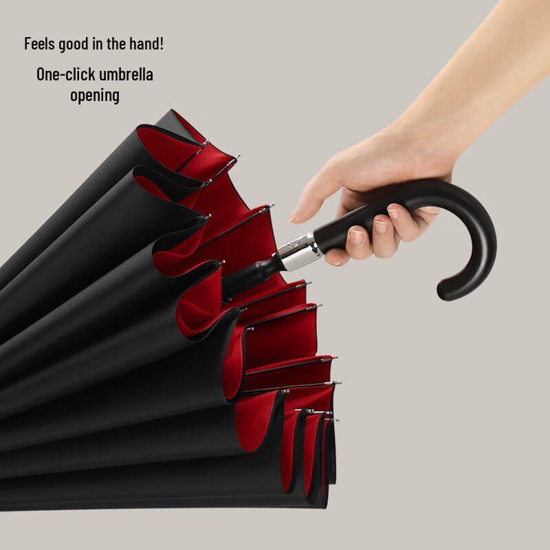 Vyriškas itin didelis 16 skėčių lietsargis, dvigubo sluoksnio, tiesus, verslo