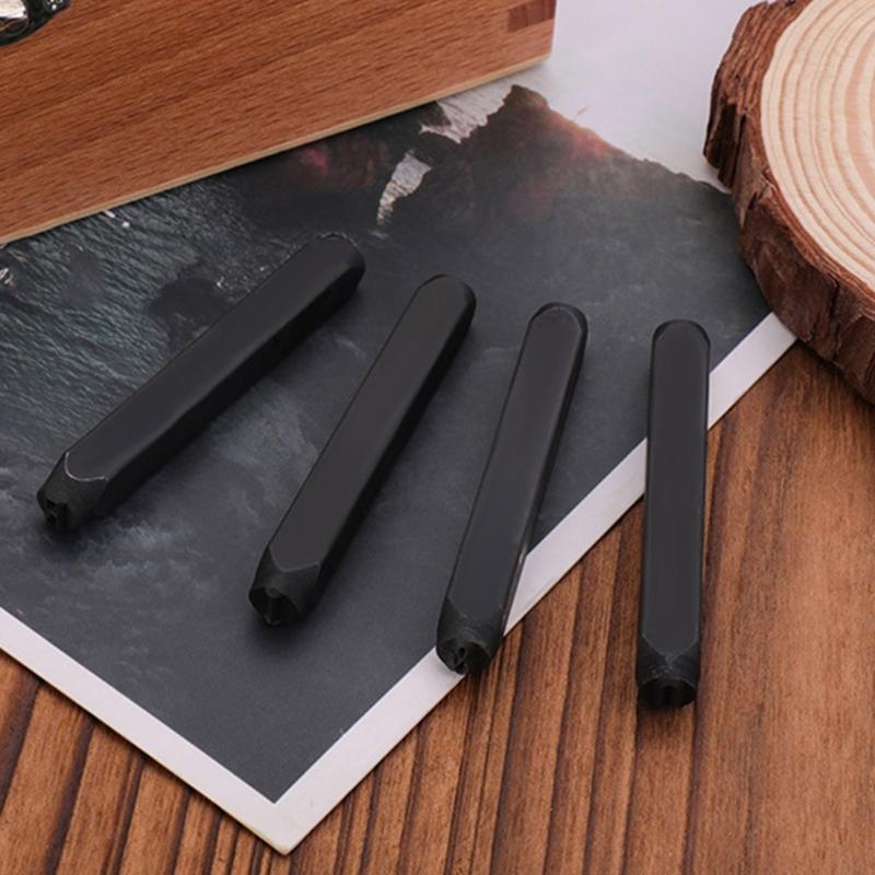 36Pcs Leather Stamping Tool Stainless Steel Handle Number and Letter Stamp Punching Tool 6mm Metal Leather Stamp Tool