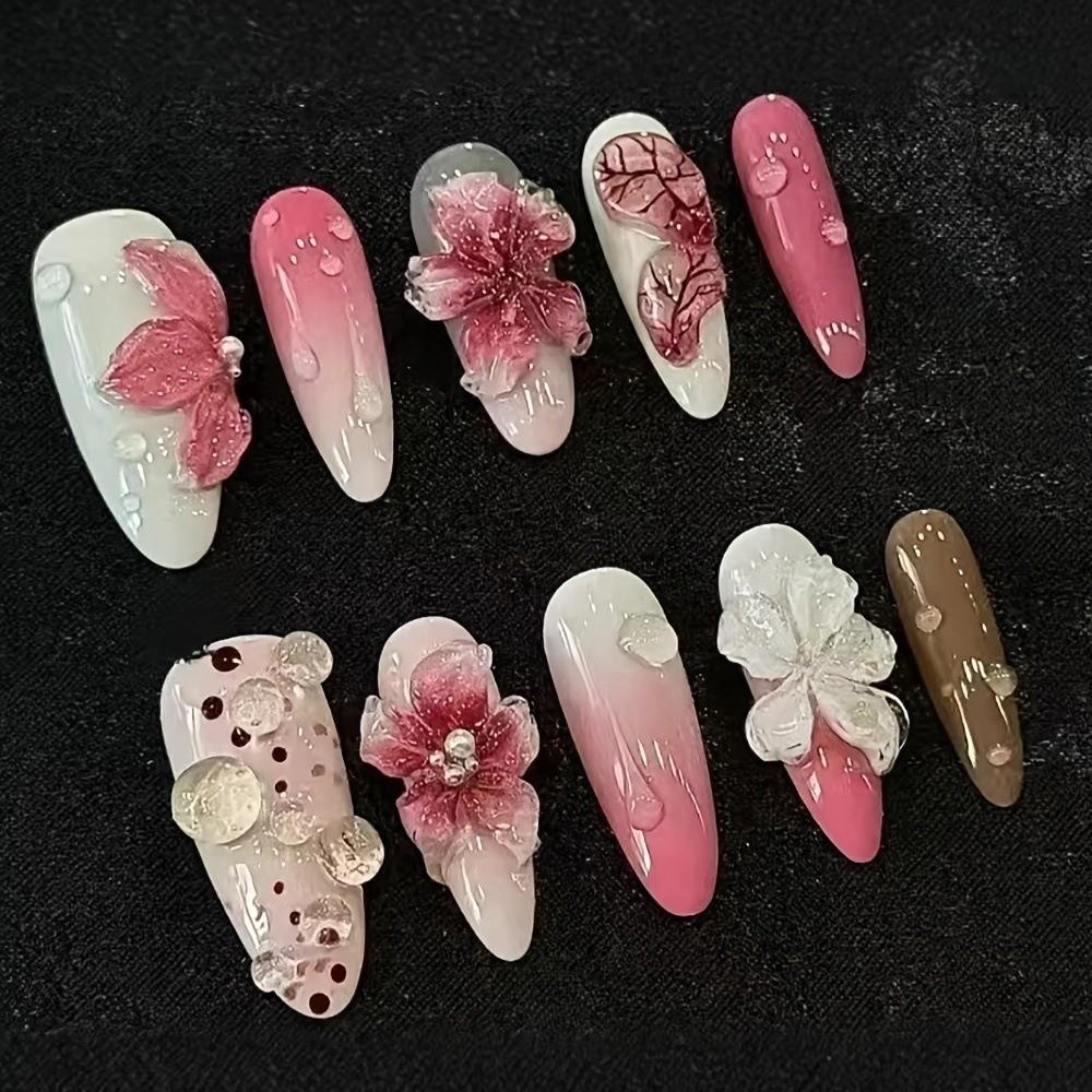 24pcs/set Detachable Press on Nails French Almond Fake Nail Tips New False Nail  Women