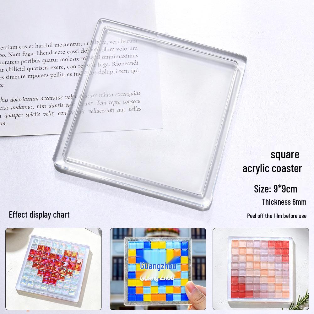 Bamboo Coaster & Placemat DIY Kit for Kids - Square & Round Mosaic Base