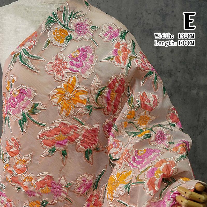 Floral Embossed Jacquard Fabric Palace Style High-quality Stunning Floral Design Yarn-dyed Fabric For Sewing Garments Dress