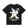 23S Grenzüberschreitende Trendmarke Repräsentiert Mikro-Etikett Engel Buchstabe R Aufgedrucktes Kurzarm-T-Shirt Herren und Damen Amerikanischer High Street Halbarm