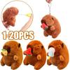 Cute Stuffed Animals Plush Capybara Keychain 12Cm Cartoon Simulation Capybara Pendant Snot-Pulling Cute School Bag Pendant
